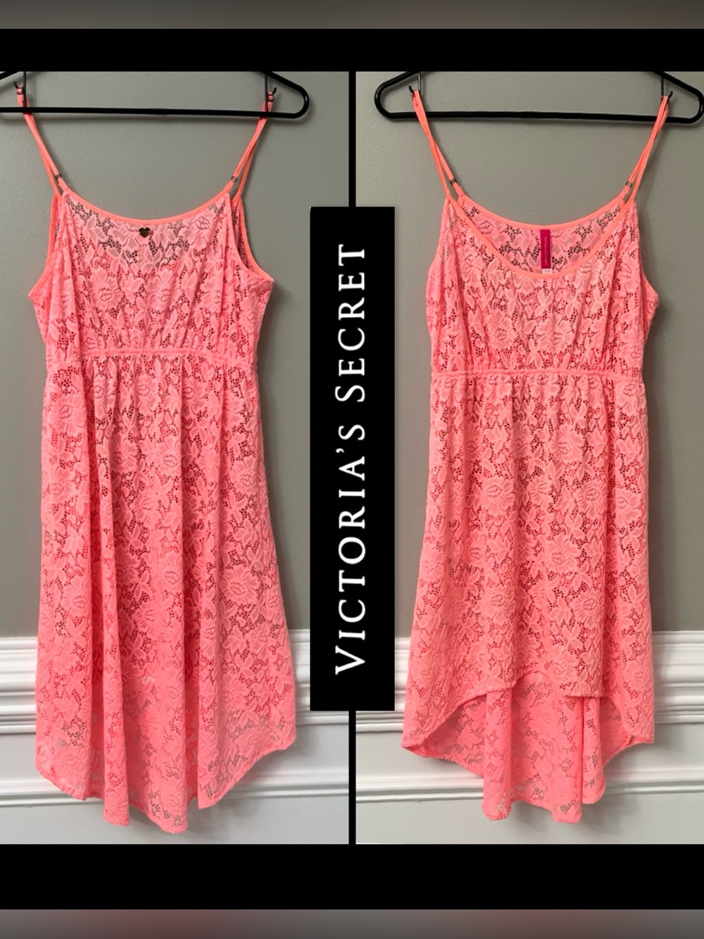 Victoria’s Secret ✨Neon Pink Lace Dress 
Swimsuit Coverup